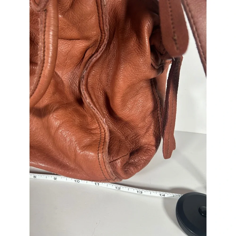 Liebeskind Berlin Cognac Brown Leather Satchel Crossbody Bag Handbag